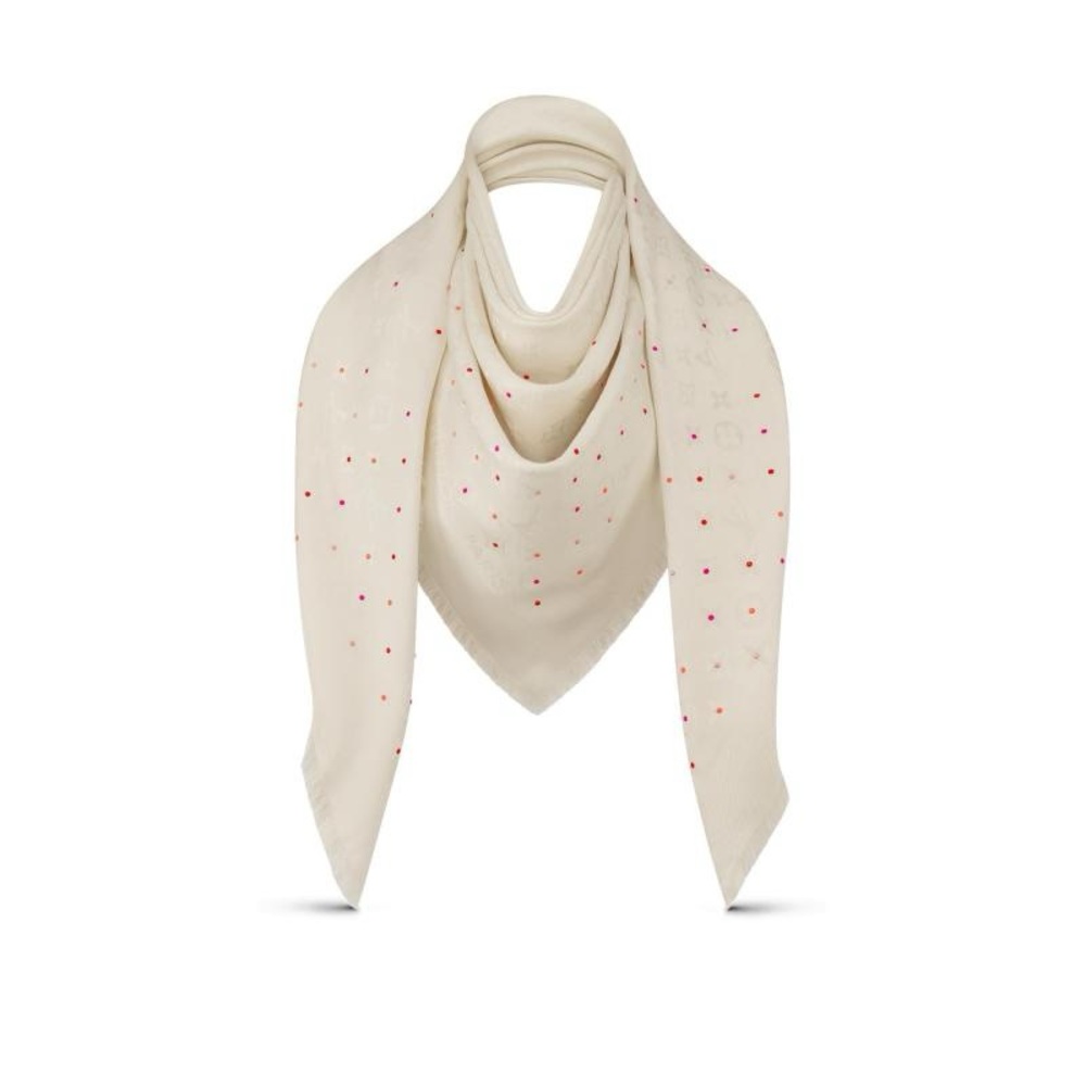 Louis Vuitton Rare White Poppygram Shawl